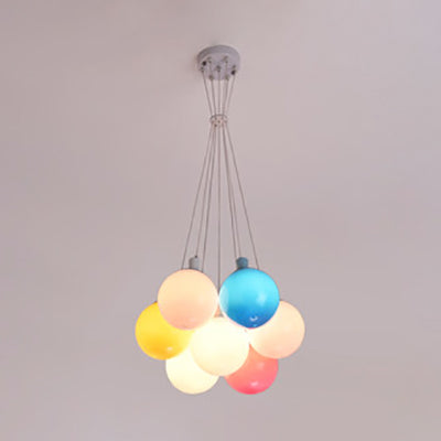 Modern Hanging Balloon Pendant Light For Kids Room Multi-Colored Plastic Design