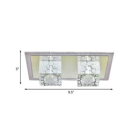 Faceted Glass Led Ceiling Flush Light Fixture - Modern Nordic Cubic Design For Living Room