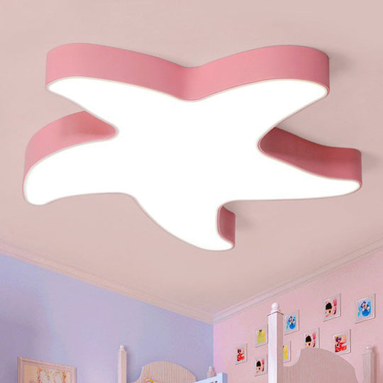 Macaron Loft Starfish Flush Mount: Candy-Colored Acrylic Ceiling Light