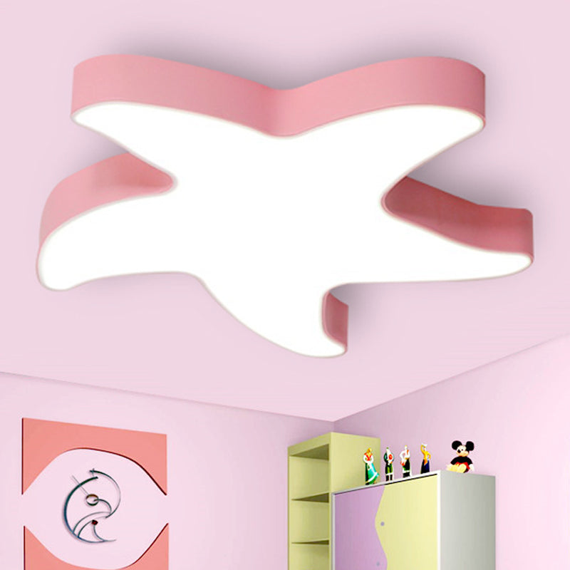 Macaron Loft Starfish Flush Mount: Candy-Colored Acrylic Ceiling Light