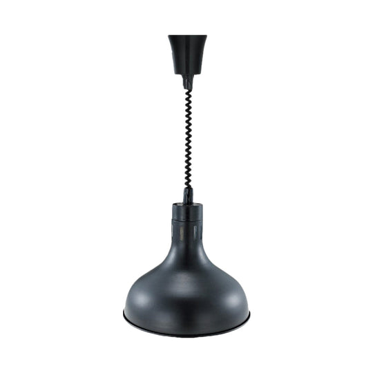 Extendable Pendant Lighting with Retro Dome Shade - Black, 7"/11.5" W