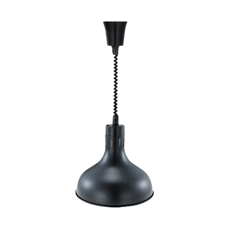 Retro Style Black Metal Pendant Light With Extendable Arm For Kitchen 1-Light Dome Shade 7/11.5 Wide