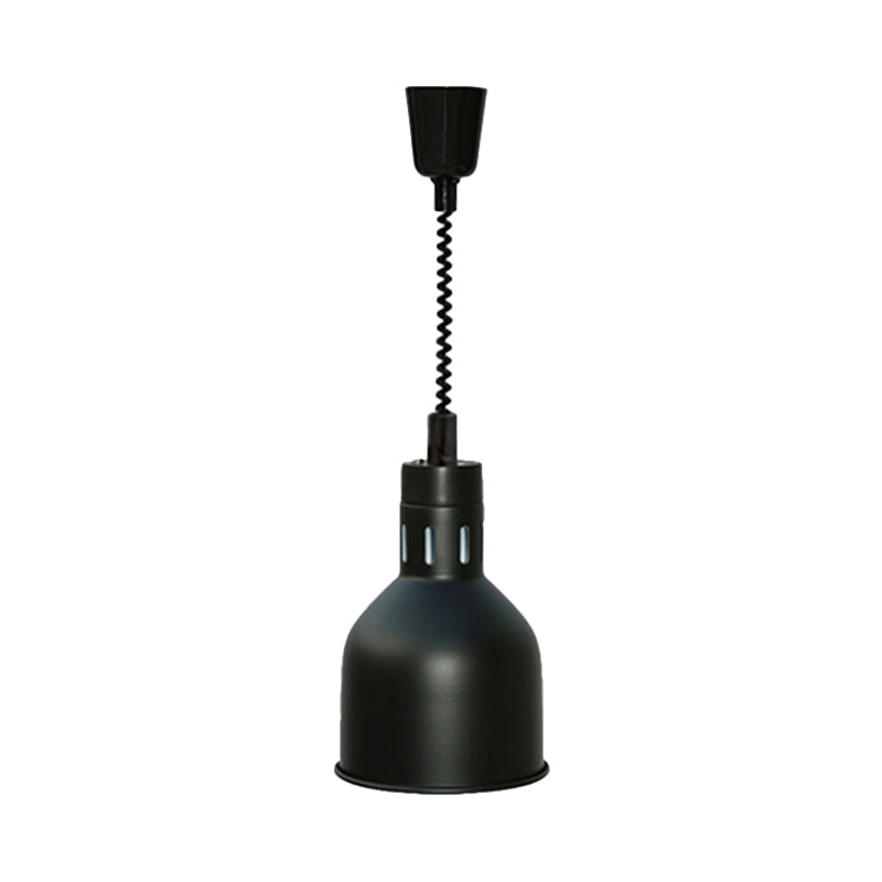 Extendable Pendant Lighting with Retro Dome Shade - Black, 7"/11.5" W