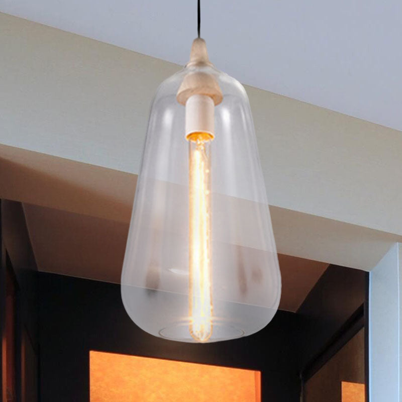 Contemporary Smoky/Amber/White Glass Pendant Light - Global/Gourd/Ellipse Design 1-Light Dining Room