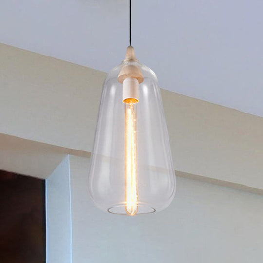 Contemporary Smoky/Amber/White Glass Pendant Light - Global/Gourd/Ellipse Design 1-Light Dining Room