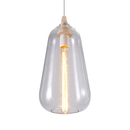 Contemporary Smoky/Amber/White Glass Pendant Light - Global/Gourd/Ellipse Design 1-Light Dining Room