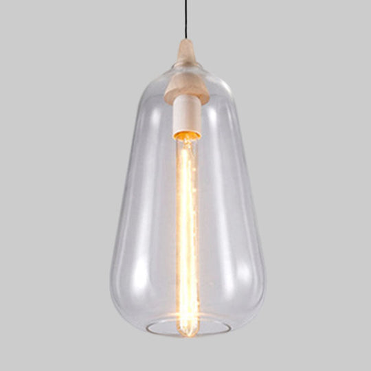 Contemporary Smoky/Amber/White Glass Pendant Light - Global/Gourd/Ellipse Design 1-Light Dining Room