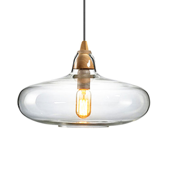 Contemporary Smoky/Amber/White Glass Pendant Light - Global/Gourd/Ellipse Design 1-Light Dining Room