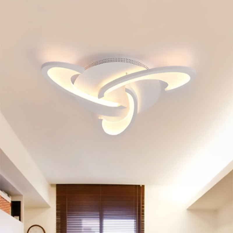 Modern Windmill Flush Ceiling Light - Acrylic Flushmount Fixture For Living Room With Multiple