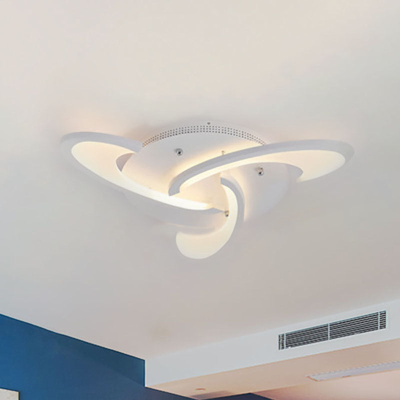 Modern Windmill Flush Ceiling Light - Acrylic Flushmount Fixture for Living Room with Multiple Lighting Options