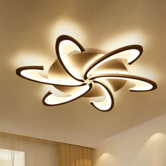 Modern Windmill Flush Ceiling Light - Acrylic Flushmount Fixture for Living Room with Multiple Lighting Options