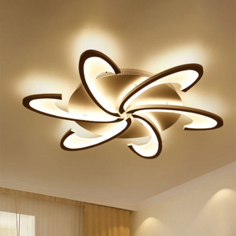 Modern Windmill Flush Ceiling Light - Acrylic Flushmount Fixture For Living Room With Multiple