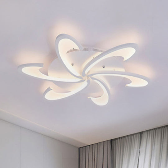 Modern Windmill Flush Ceiling Light - Acrylic Flushmount Fixture for Living Room with Multiple Lighting Options