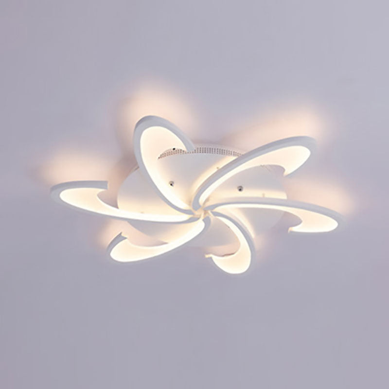 Modern Windmill Flush Ceiling Light - Acrylic Flushmount Fixture for Living Room with Multiple Lighting Options