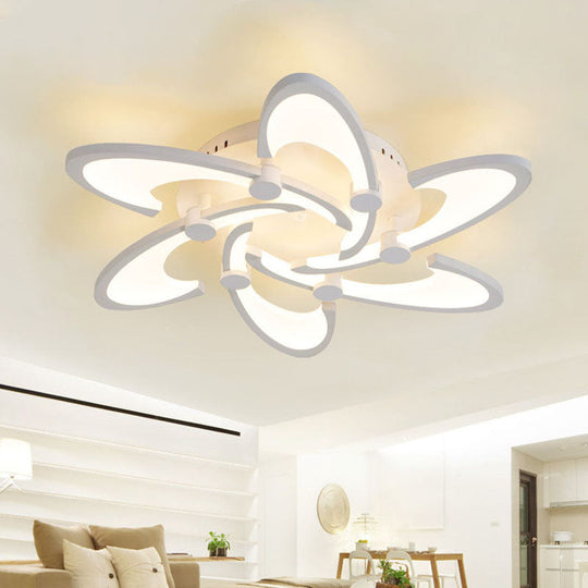 Contemporary Floral LED Ceiling Light Fixture in Warm/White/Natural Light with 3/6/9 Lights