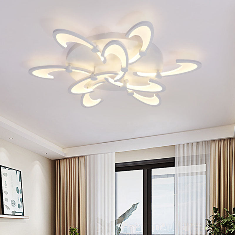 Contemporary Floral LED Ceiling Light Fixture in Warm/White/Natural Light with 3/6/9 Lights