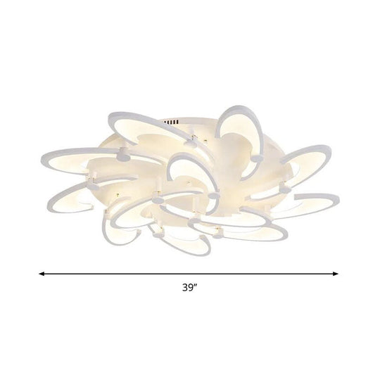 Contemporary Floral LED Ceiling Light Fixture in Warm/White/Natural Light with 3/6/9 Lights