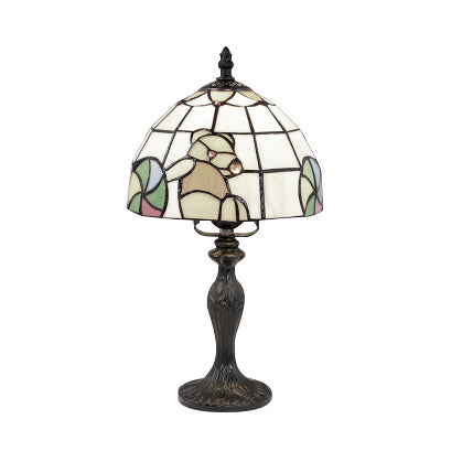 Vibrant Tiffany Rustic Stained Glass Desk Lamp With Floral And Seasonal Patterns - Perfect For Study