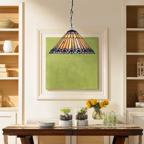 Tiffany Stained Glass Kitchen Pendant Lights with Adjustable Chains