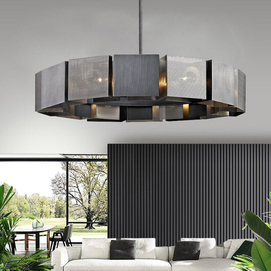 Emilys Modern Luxury Round Black Metal Chandelier Chandeliers