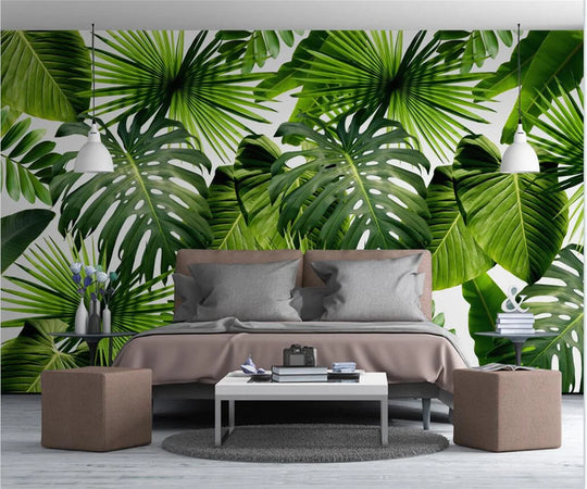 Eleanor's Custom Wallpaper Mural: Nordic Hand-Painted Tropical Plants