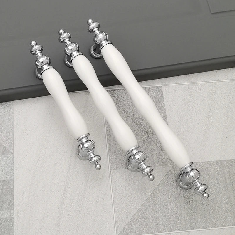 Eleanor's European Silver Golden Ceramic Furniture Handle