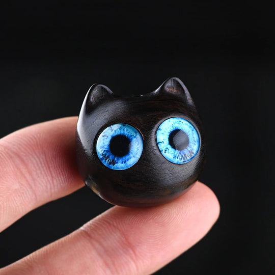 Riley Kawaii Wooden Cat Miniature Figurines