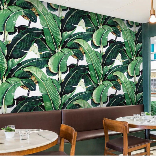 Beibehang Custom Photo Wallpaper Retro Tropical Rainforest Green Banana Leaf Mural Dining Room Living Room Bedroom Art wallpaper