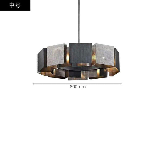 Emily's Modern Luxury Round Black Metal Chandelier