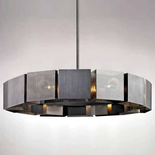 Emilys Modern Luxury Round Black Metal Chandelier Chandeliers