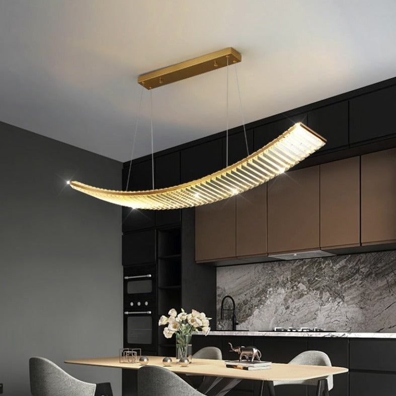 Shopia - Luxury Arch Crystal Suspension Chandelier Modern Lighting Design Ceiling Light Fixtures