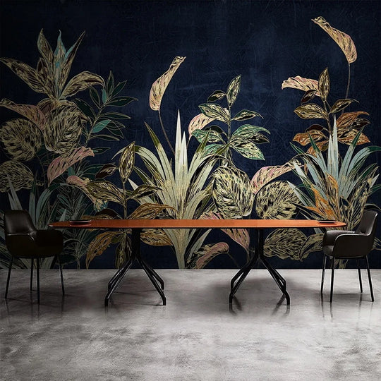 Zaria Custom 3D Wallpaper Tropical Plant Flowers Leaves Luxury Mural