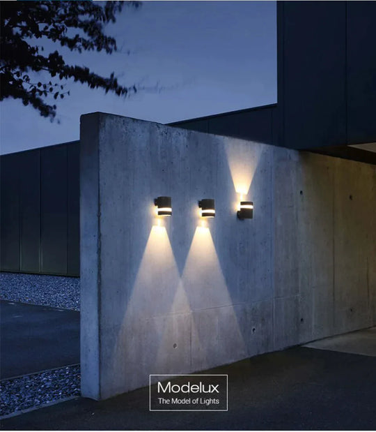 Modern LED Wall Light Outdoor IP65 Waterproof Aluminum Black Wall Lamps Porch Garden Lamp 6W 12W 110V 220V Sconce Luminaire