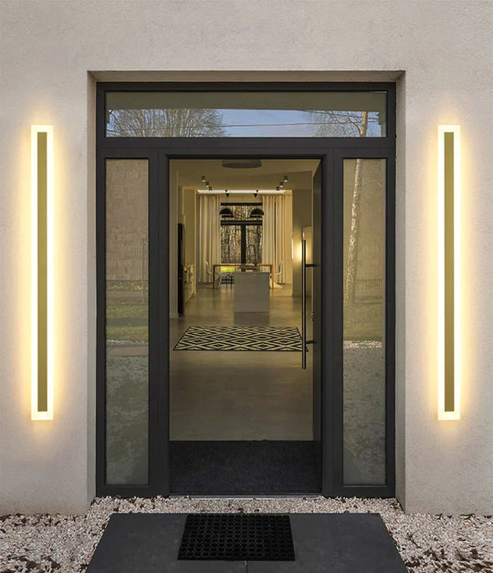 Outdoor Lighting Tall LED Wall Lamp IP65 Waterproof Aluminum Dimmable Gold Garden Porch Sconce Light 110V -220V Street Luminaire