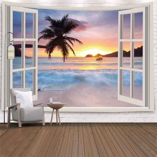 Sophia's Imitation Window Landscape Tapestry