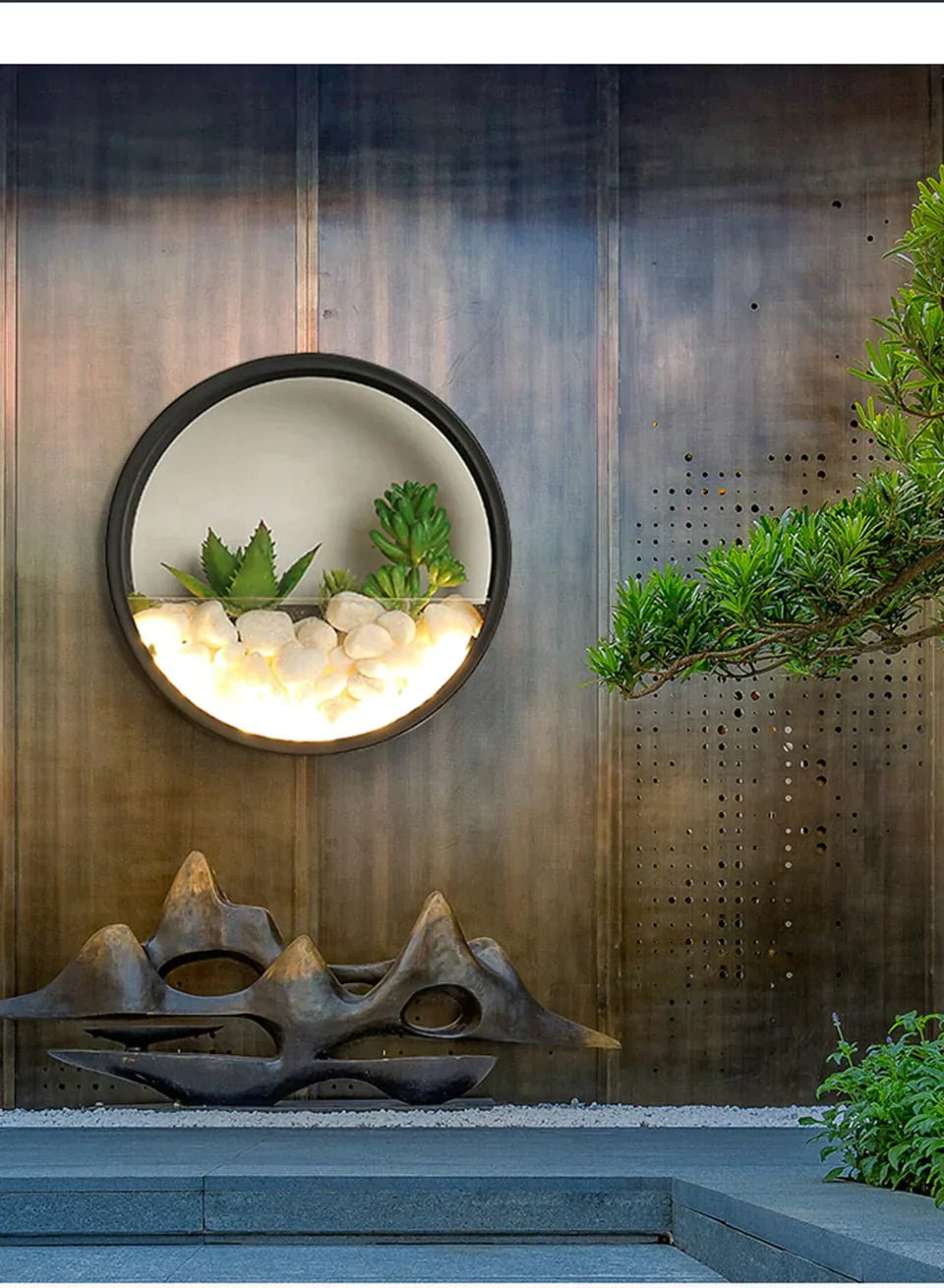 New Modern Art Plant Outdoor IP65 Waterproof LED Wall Lighting Garden Porch Sconce Light Black Sconce Luminaire 96v 220V