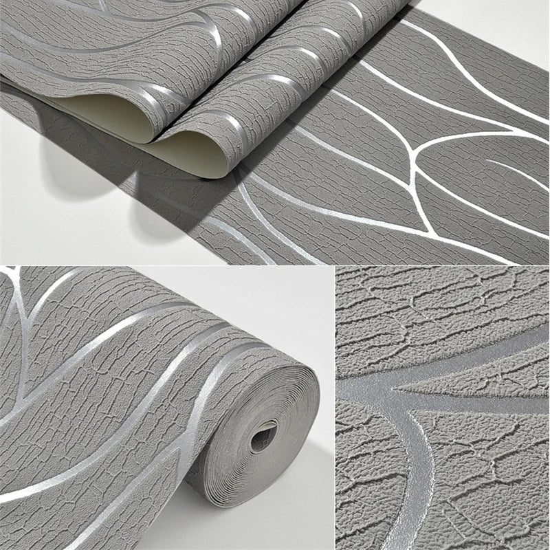 Ashlyn 9.5m 3D Abstract Line Non-woven Wallpaper