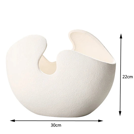 Margo Modern White Ceramic Egg Shell Vase