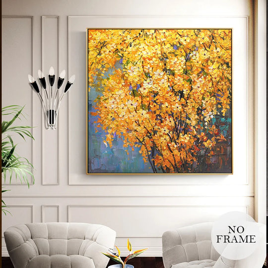 Brooklynn Modern Flowers Canvas Painting: Abstract Art