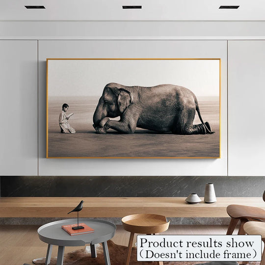 Dream Modern Elephant Canvas Paintings: Animal Wall Art