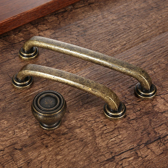 AOBT Retro Metal Antique Brass 96-128mm Kitchen Closet Cabinet Door Handle Furniture Drawer Knobs Wardrobe Cupboard Bedroom Pull