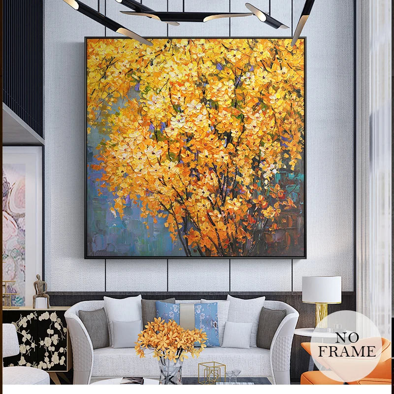 Brooklynn Modern Flowers Canvas Painting: Abstract Art