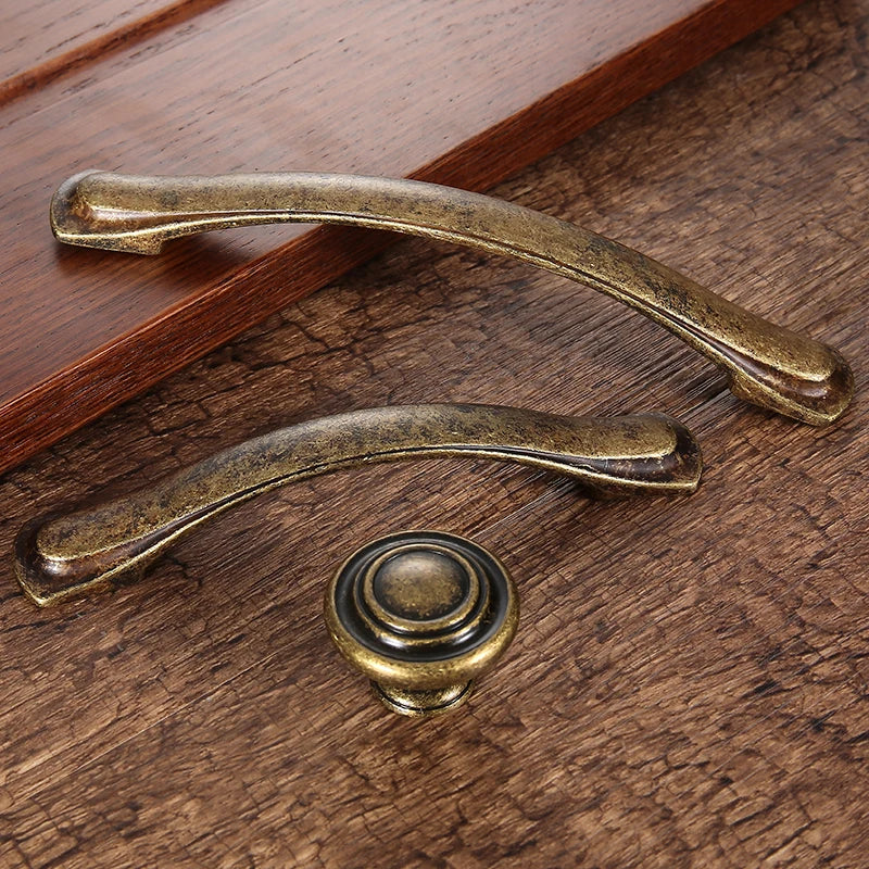 AOBT Retro Metal Antique Brass 96-128mm Kitchen Closet Cabinet Door Handle Furniture Drawer Knobs Wardrobe Cupboard Bedroom Pull