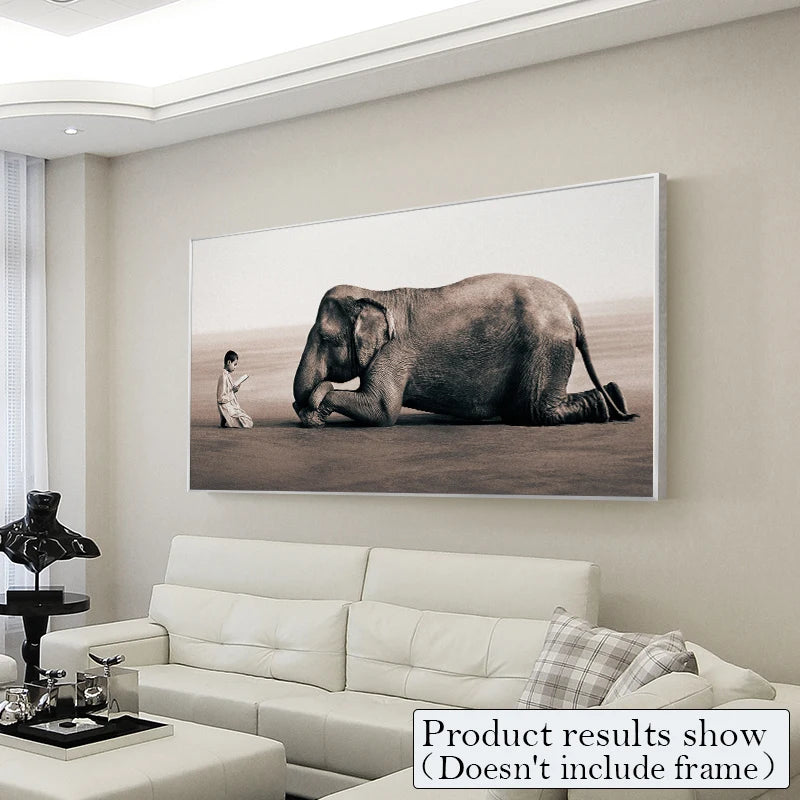 Dream Modern Elephant Canvas Paintings: Animal Wall Art