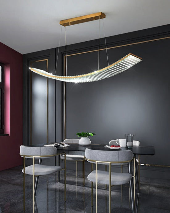 Shopia - Luxury Arch Crystal Suspension Chandelier Modern Lighting Design Ceiling Light Fixtures