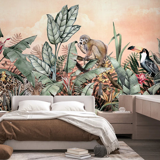 Mila's beibehang Custom Tropical Conglin Mural Southeast Asia Wallpaper