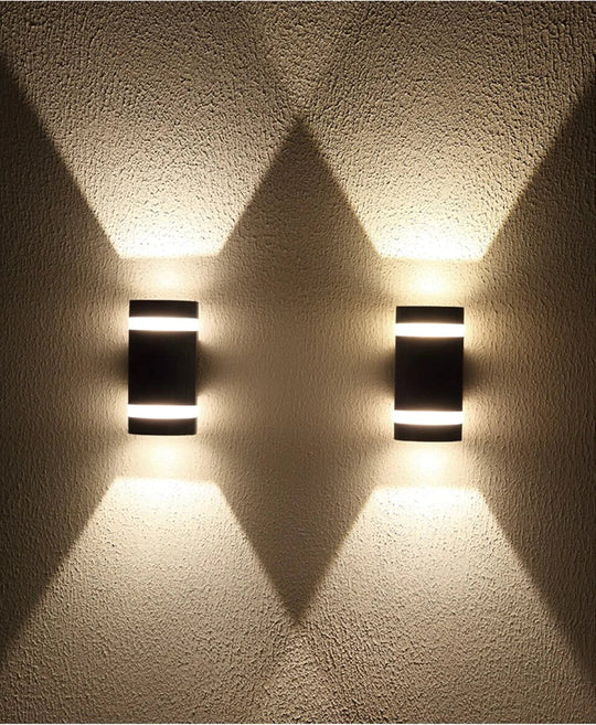 Modern LED Wall Light Outdoor IP65 Waterproof Aluminum Black Wall Lamps Porch Garden Lamp 6W 12W 110V 220V Sconce Luminaire