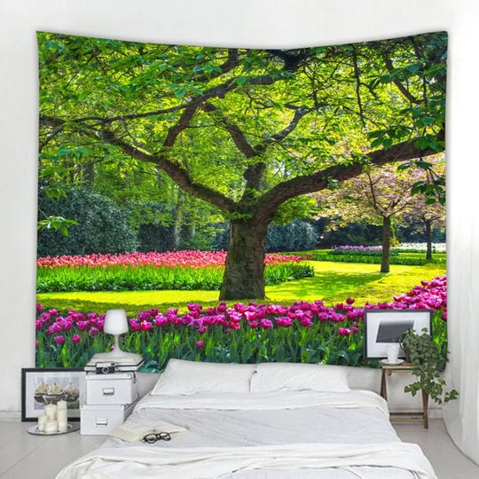 Ava's Natural Wall Tapestry Mandala Garden Landscape