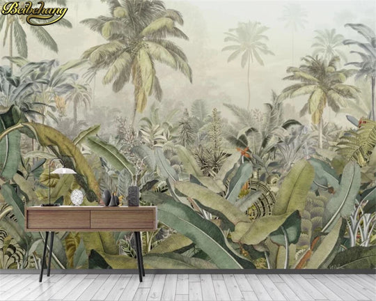 Emily's Medieval Hand-Painted Tropical Rainforest Wallpaper