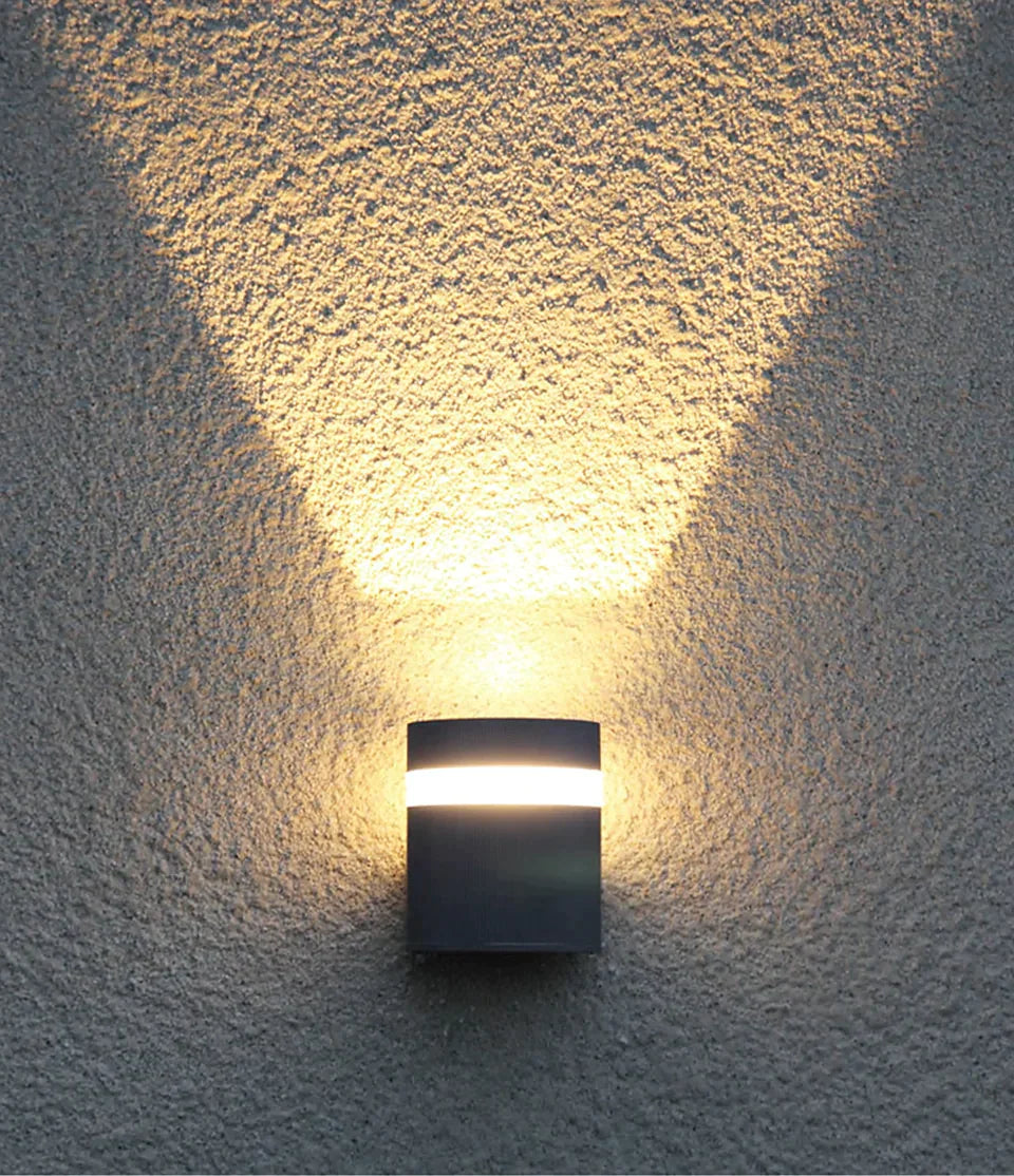 Modern LED Wall Light Outdoor IP65 Waterproof Aluminum Black Wall Lamps Porch Garden Lamp 6W 12W 110V 220V Sconce Luminaire